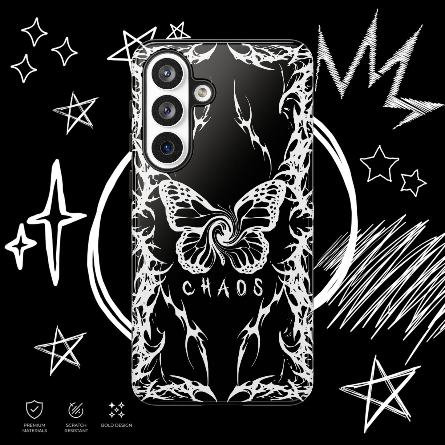 Chaos Butterfly Phone Case | Gothic Tribal Cover | NekoStyleStudio
