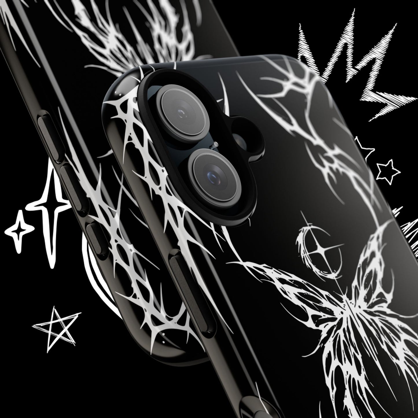 Gothic Butterfly Phone Case | Dark Tribal Goth | NekoStyleStudio