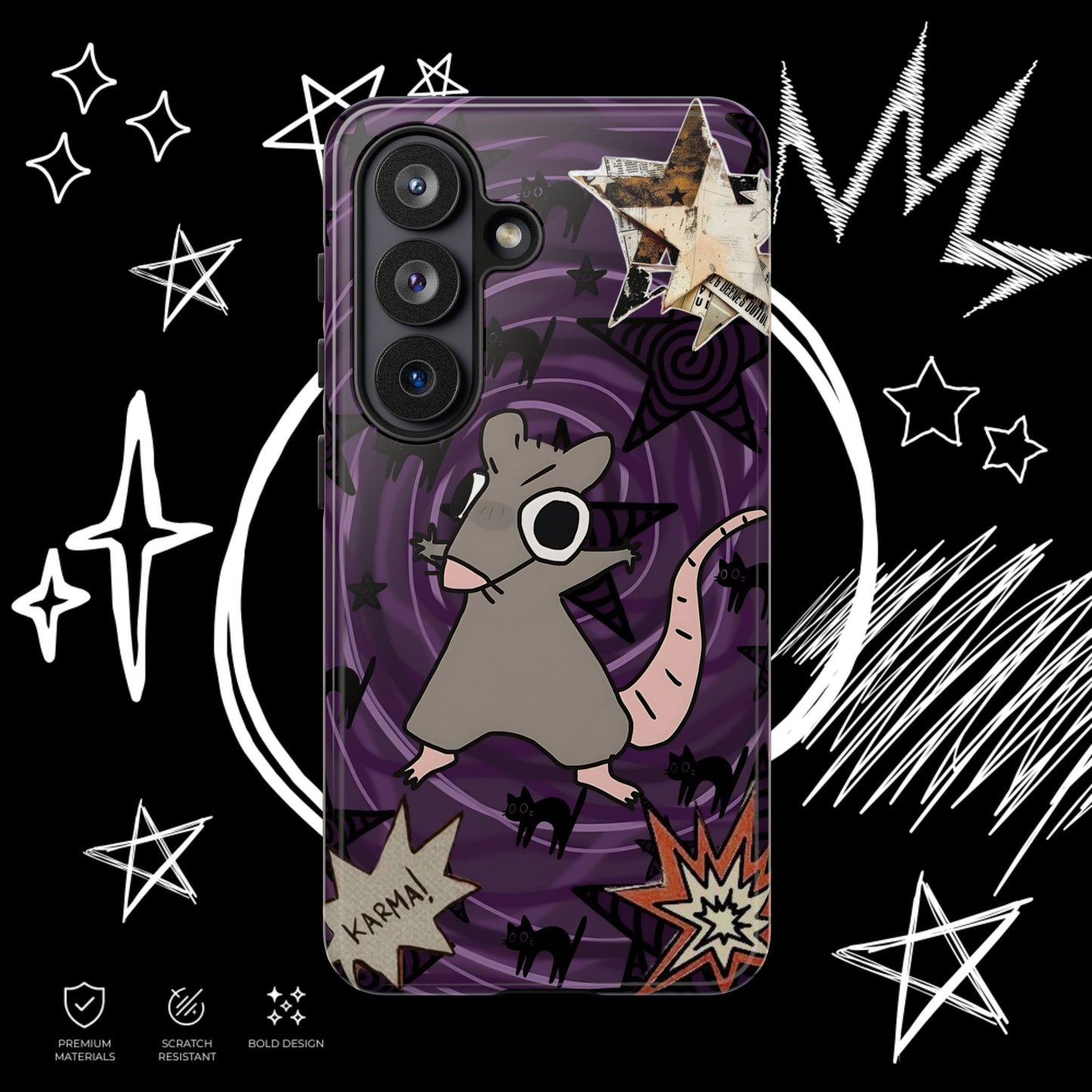 Karma Rat Phone Case | Weirdcore Grunge Purple | NekoStyleStudio