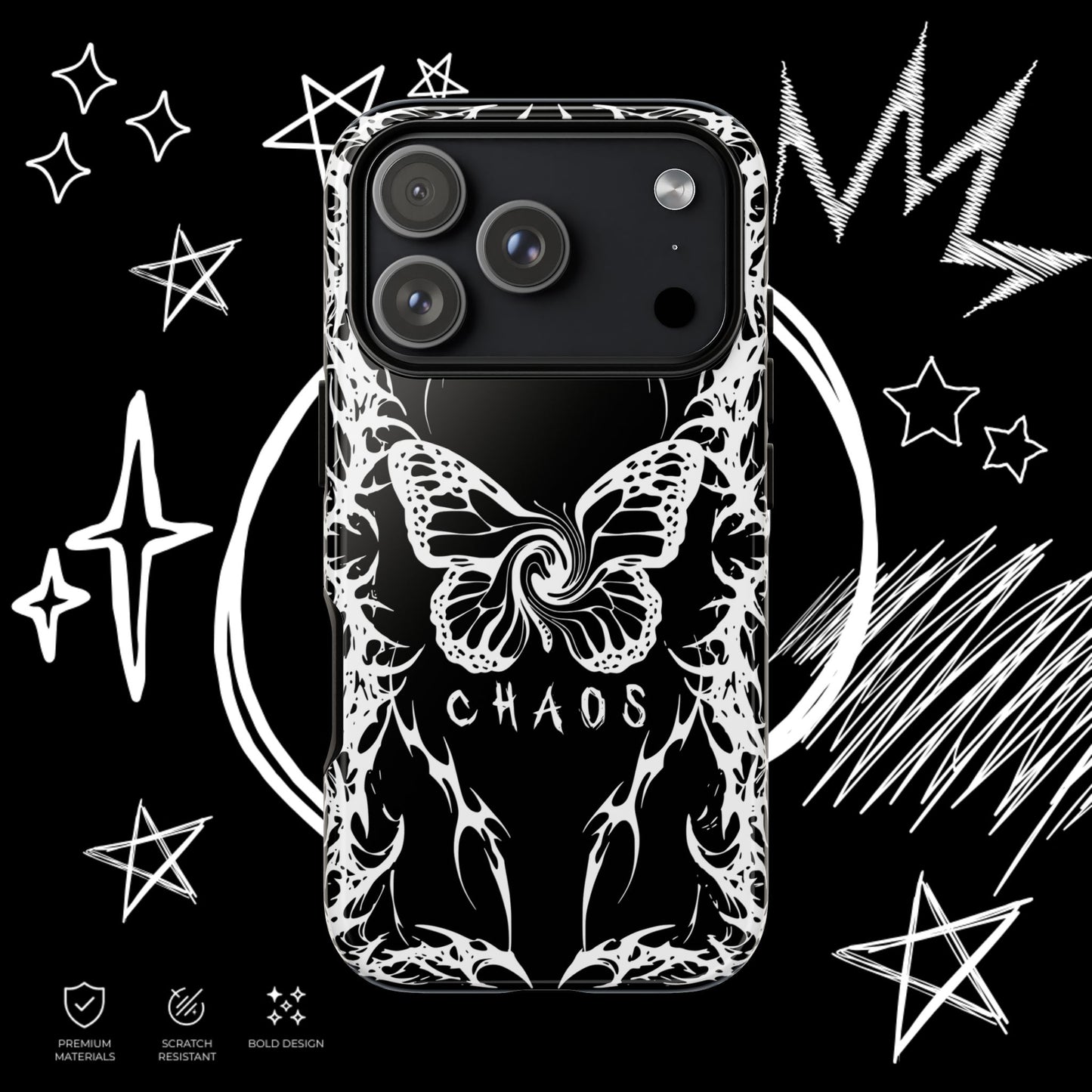 Chaos Butterfly Phone Case | Gothic Tribal Cover | NekoStyleStudio