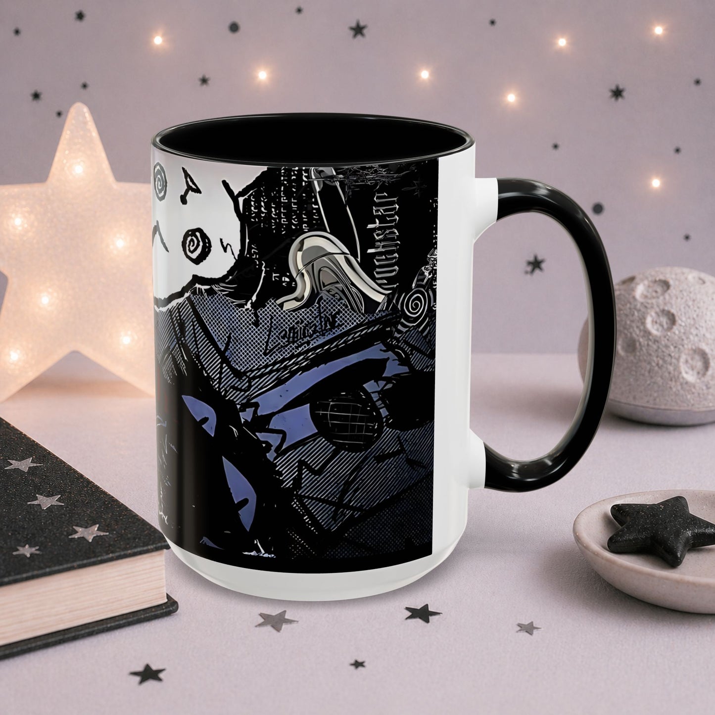 Dark Punk Cat Mug — Edgy Alt Ceramic Coffee Cup
