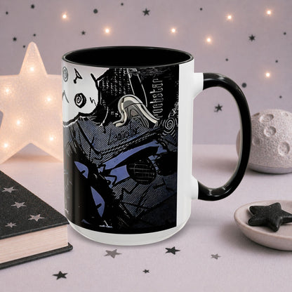 Dark Punk Cat Mug — Edgy Alt Ceramic Coffee Cup