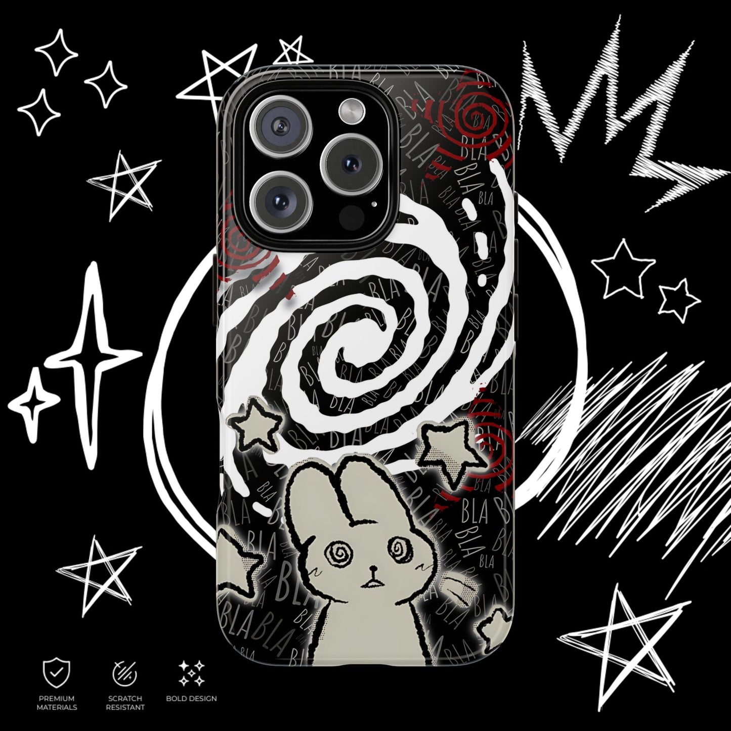 Kawaii Gothic Phone Case | Alt Grunge Tough Cover | NekoStyleStudio