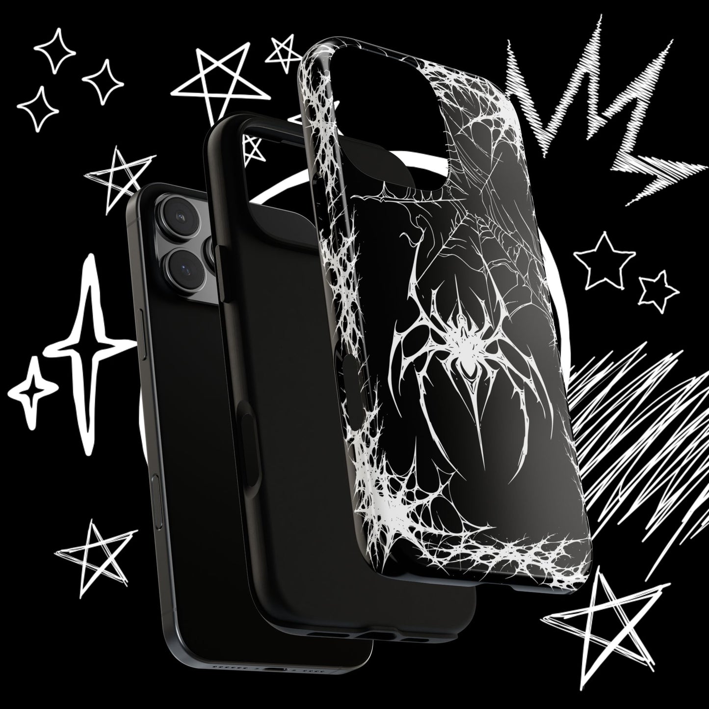 Gothic Spider Phone Case | Dark Aesthetic Web Design | NekoStyleStudio