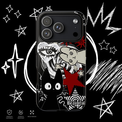 Gothic Cat & Bunny Phone Case | Dark Punk | NekoStyleStudio