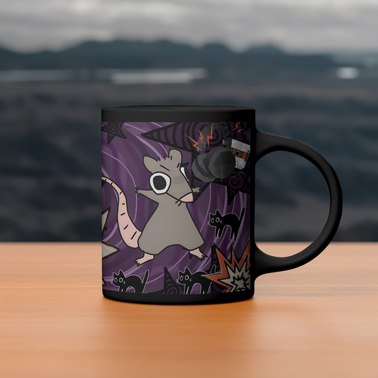 Dark Punk Rat Mug Spooky Cute Gothic Coffee Cup, Alt Art Mug, Emo Grunge Gift, Weirdcore Decor