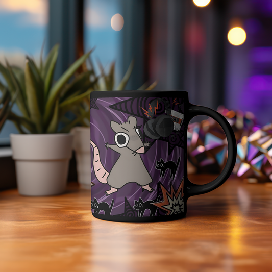Dark Punk Rat Mug Spooky Cute Gothic Coffee Cup, Alt Art Mug, Emo Grunge Gift, Weirdcore Decor