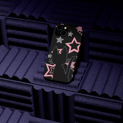 Cute Black Cat Phone Case - Kawaii Pastel Goth iPhone Cover