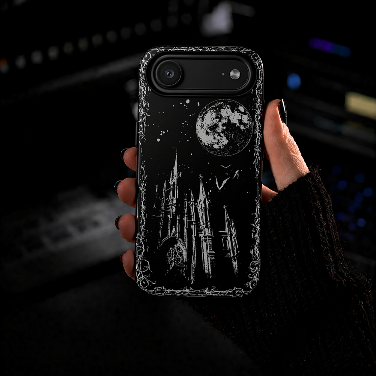 Gothic Cathedral Phone Case | Dark Aesthetic Moon Cover | NekoStyleStudio