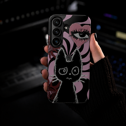 Dark Punk Phone Case | Gothic Kawaii Cat Cover | NekoStyleStudio