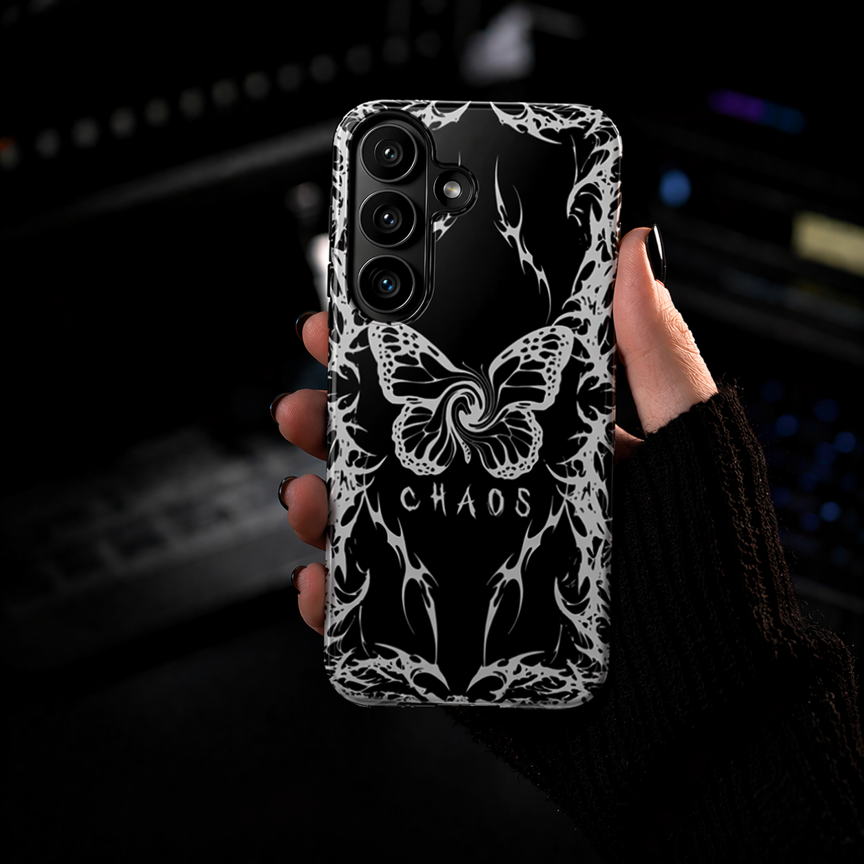 Chaos Butterfly Phone Case | Gothic Tribal Cover | NekoStyleStudio