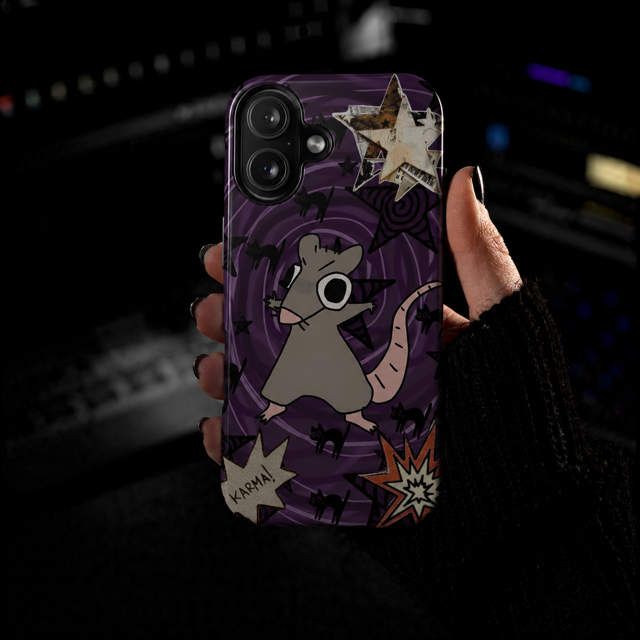 Karma Rat Phone Case | Weirdcore Grunge Purple | NekoStyleStudio