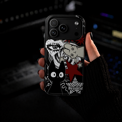 Gothic Cat & Bunny Phone Case | Dark Punk | NekoStyleStudio