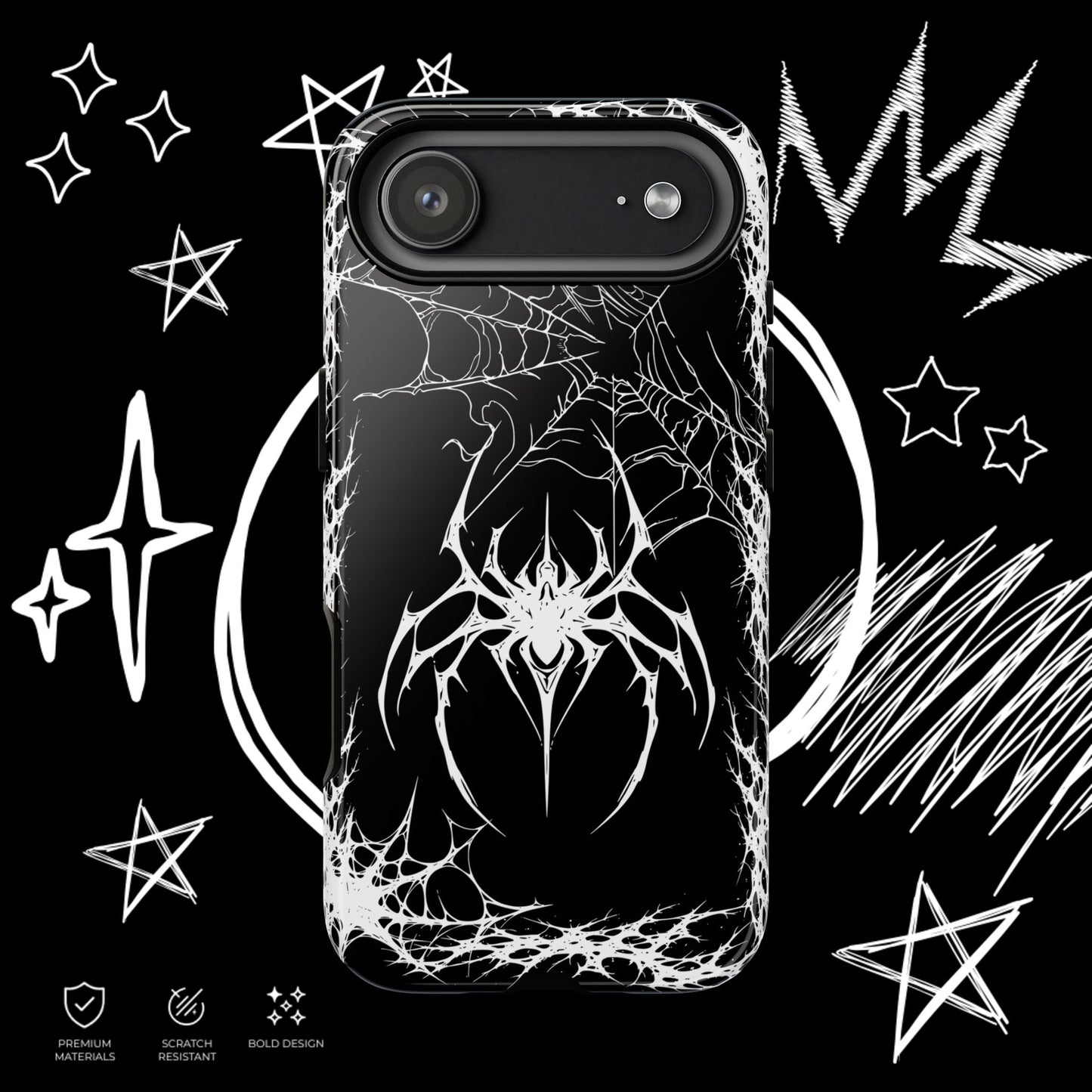 Gothic Spider Phone Case | Dark Aesthetic Web Design | NekoStyleStudio