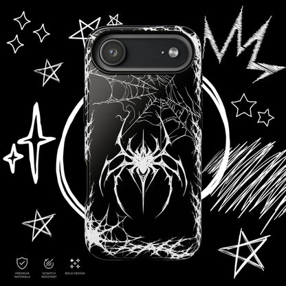 Gothic Spider Phone Case | Dark Aesthetic Web Design | NekoStyleStudio