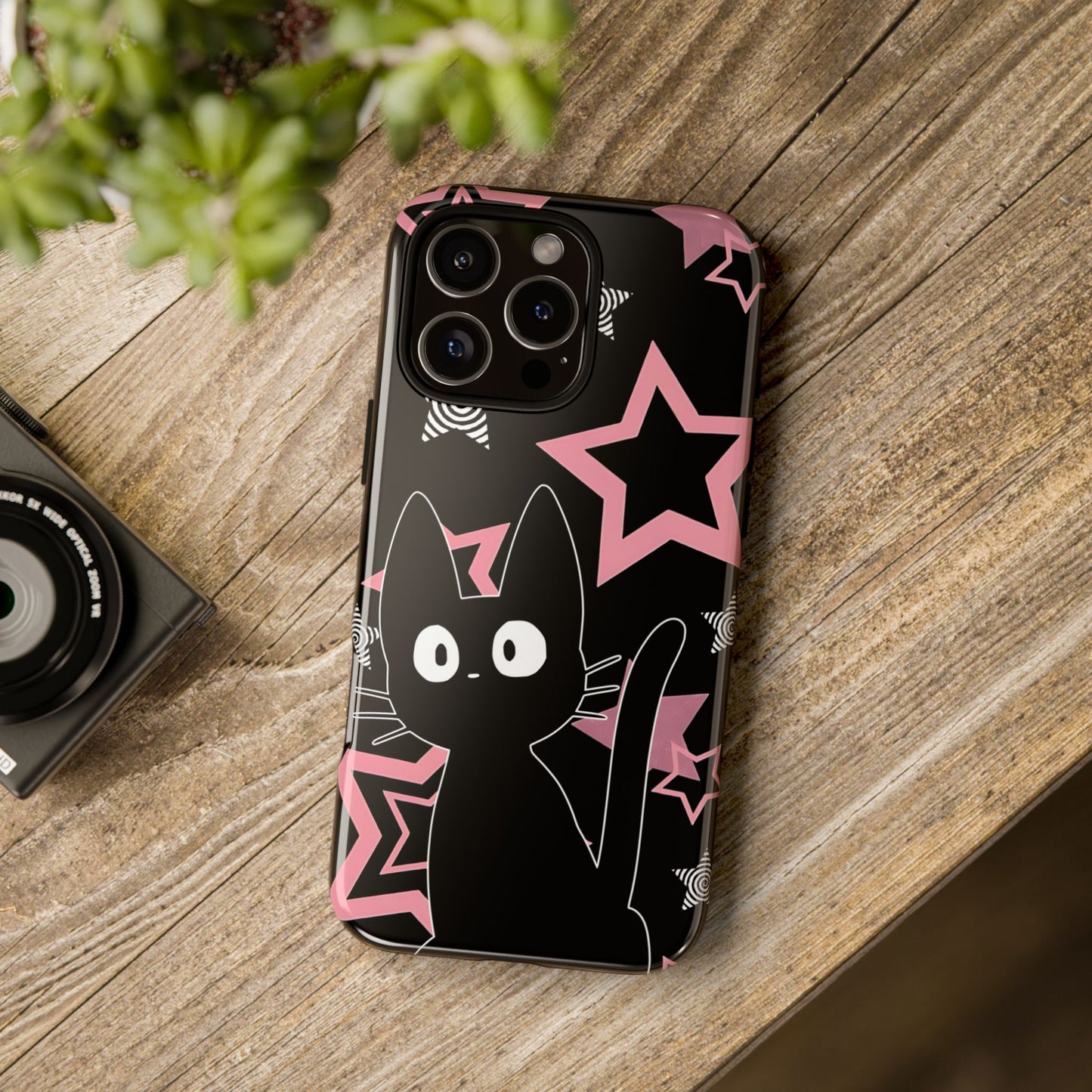 Cute Black Cat Phone Case - Kawaii Pastel Goth iPhone Cover
