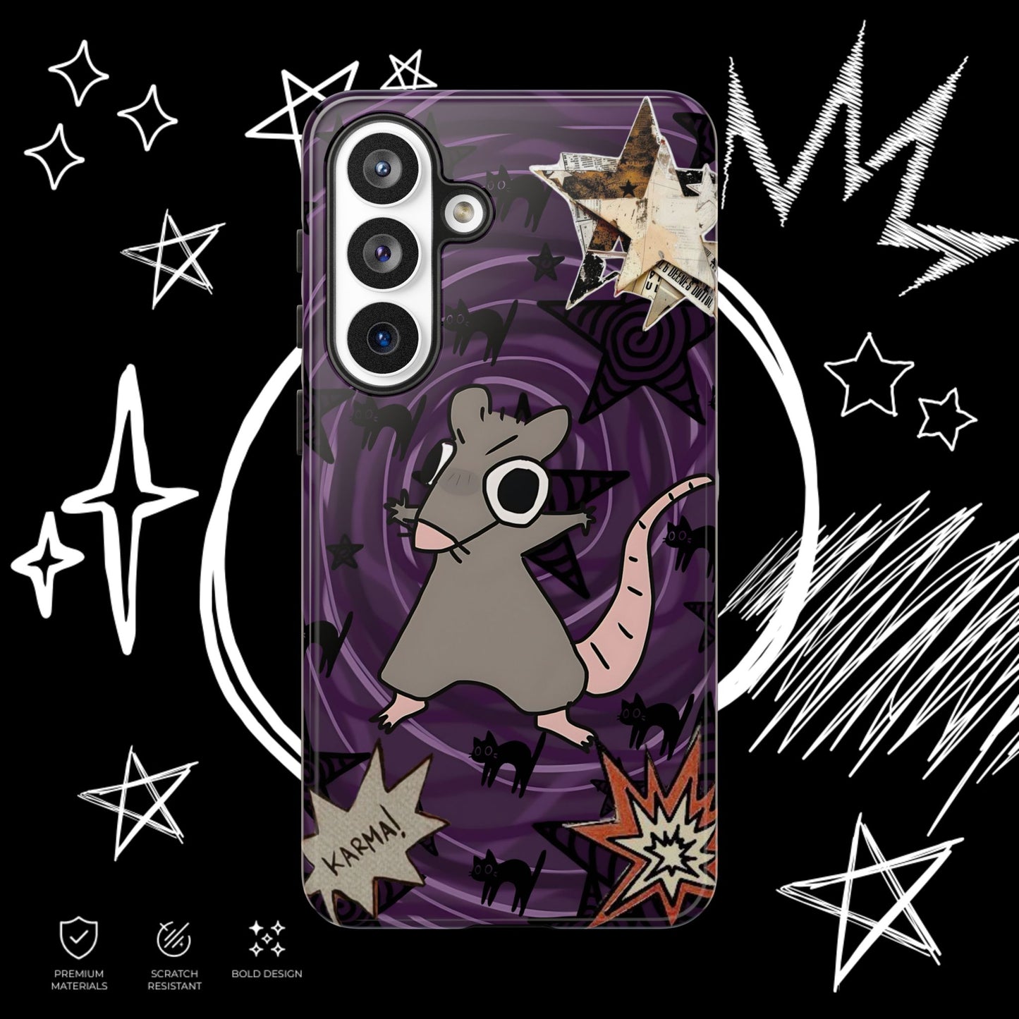 Karma Rat Phone Case | Weirdcore Grunge Purple | NekoStyleStudio