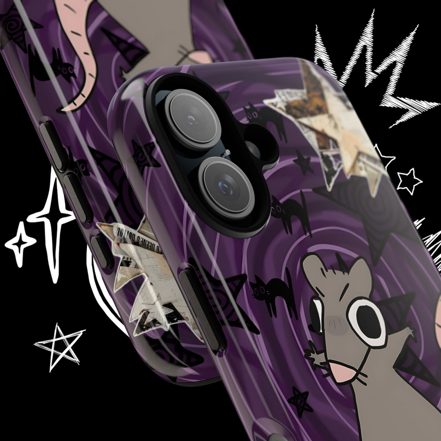 Karma Rat Phone Case | Weirdcore Grunge Purple | NekoStyleStudio