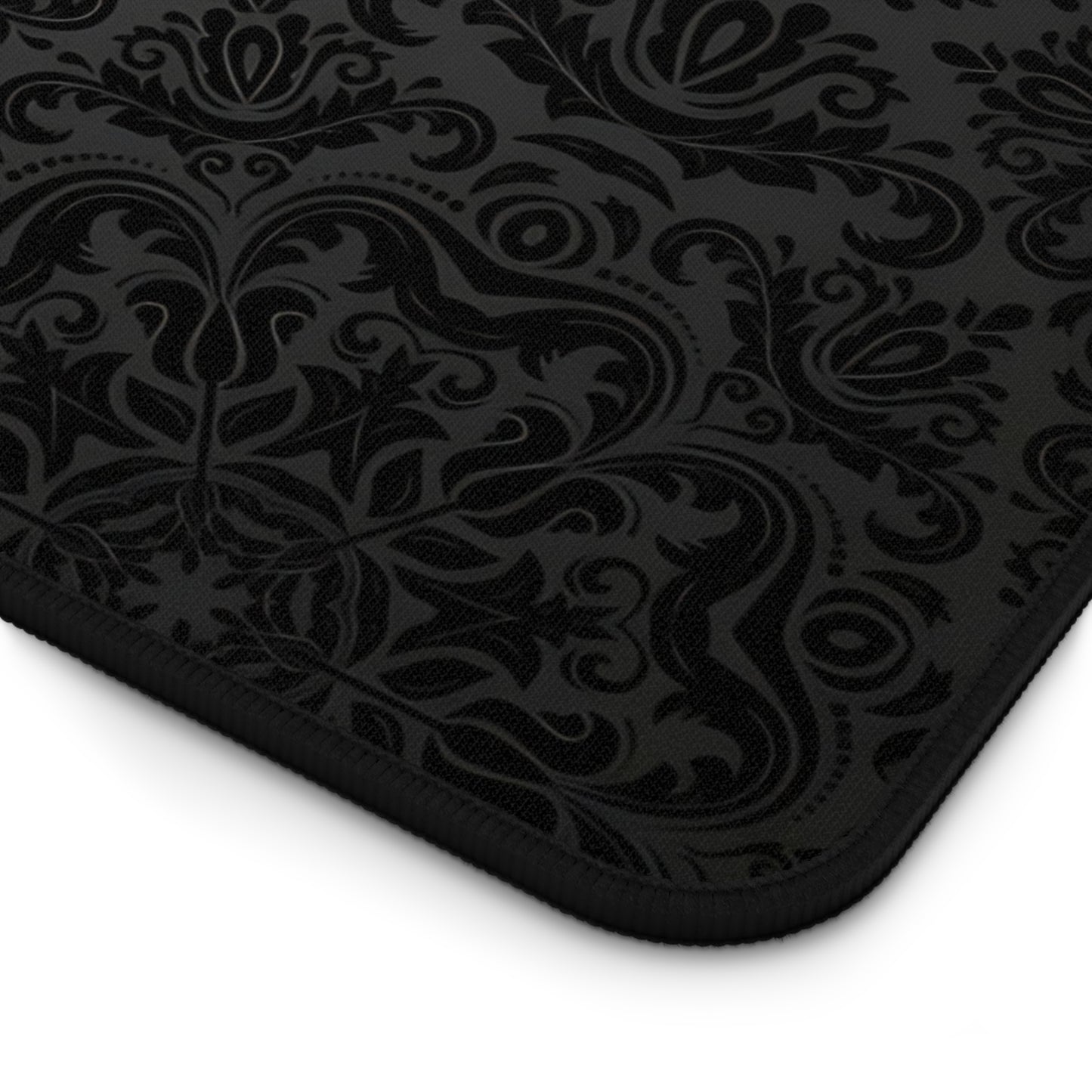 Black Damask Gothic Mousepad - Dark Academia Desk Mat
