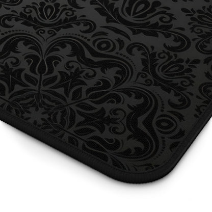 Black Damask Gothic Mousepad - Dark Academia Desk Mat