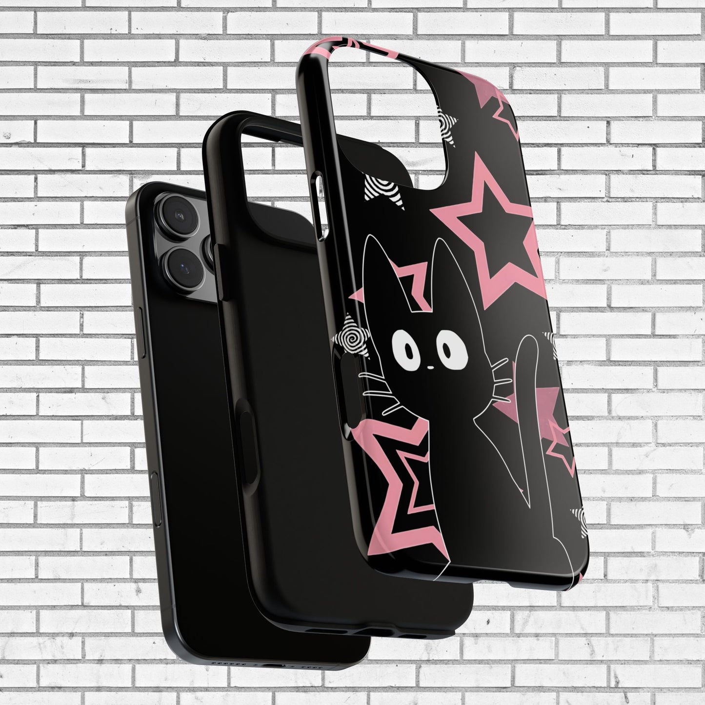 Cute Black Cat Phone Case - Kawaii Pastel Goth iPhone Cover