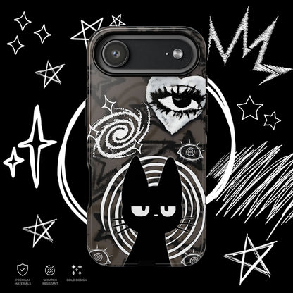 Gothic Cat & Mystical Eye Phone Case | Dark Punk | NekoStyleStudio