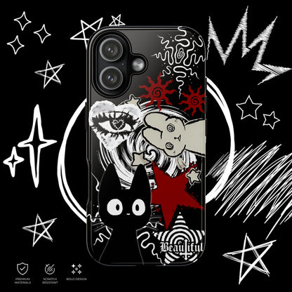 Gothic Cat & Bunny Phone Case | Dark Punk | NekoStyleStudio