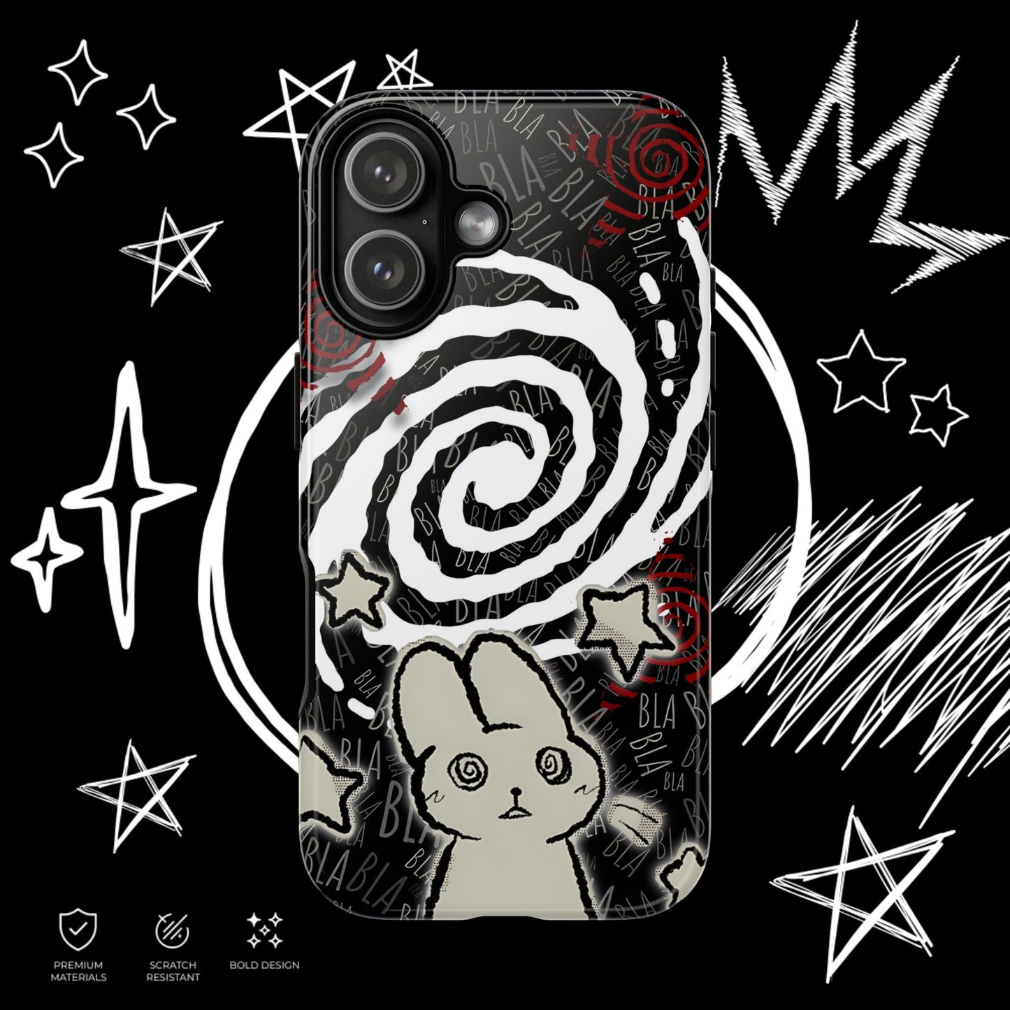 Kawaii Gothic Phone Case | Alt Grunge Tough Cover | NekoStyleStudio