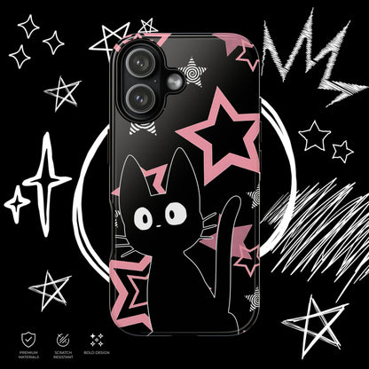 Cute Black Cat Phone Case | Kawaii Pastel Goth Design | NekoStyleStudio