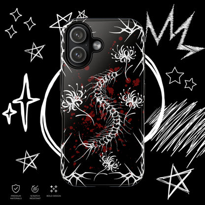 Gothic Centipede Phone Case | Blood Splatter Design | NekoStyleStudio