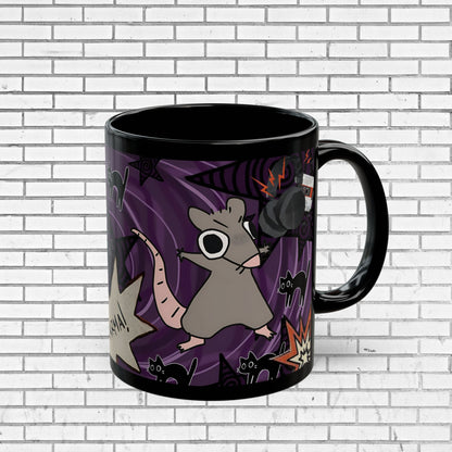 Dark Punk Rat Mug Spooky Cute Gothic Coffee Cup, Alt Art Mug, Emo Grunge Gift, Weirdcore Decor