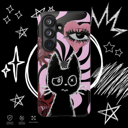 Dark Punk Phone Case | Gothic Kawaii Cat Cover | NekoStyleStudio