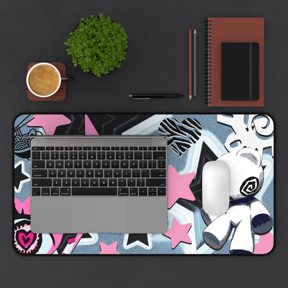 Kawaii Punk Mousepad - Pink Star Aesthetic Gaming Desk Mat
