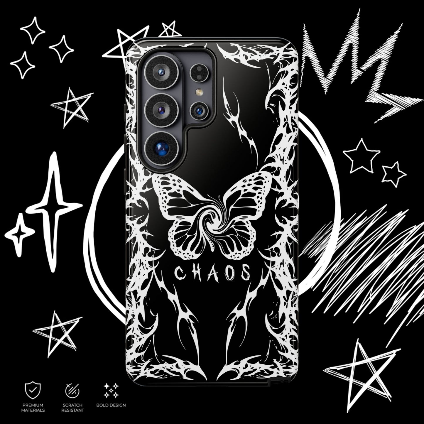 Chaos Butterfly Phone Case | Gothic Tribal Cover | NekoStyleStudio