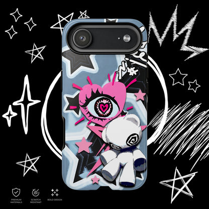 Kawaii Punk Phone Case — Pastel Alt Teddy Bear Cover