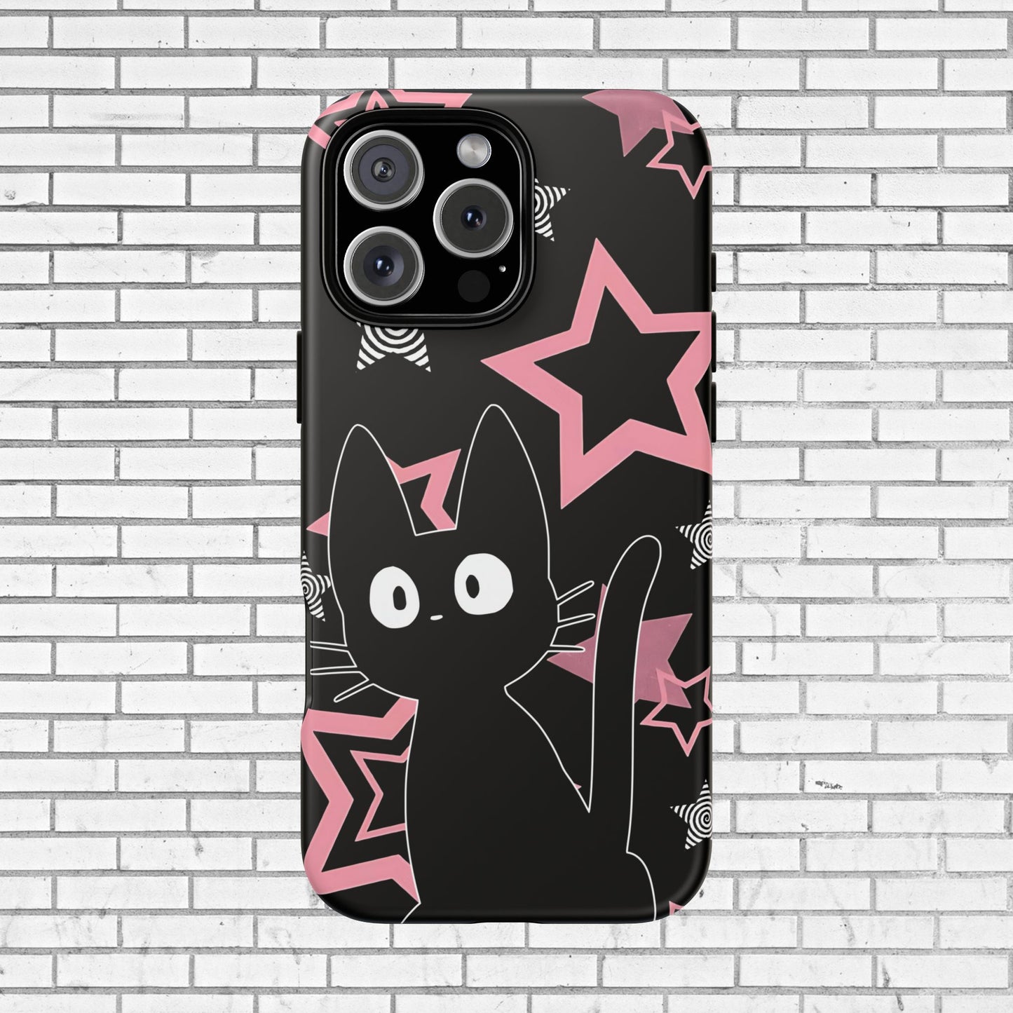 Cute Black Cat Phone Case - Kawaii Pastel Goth iPhone Cover