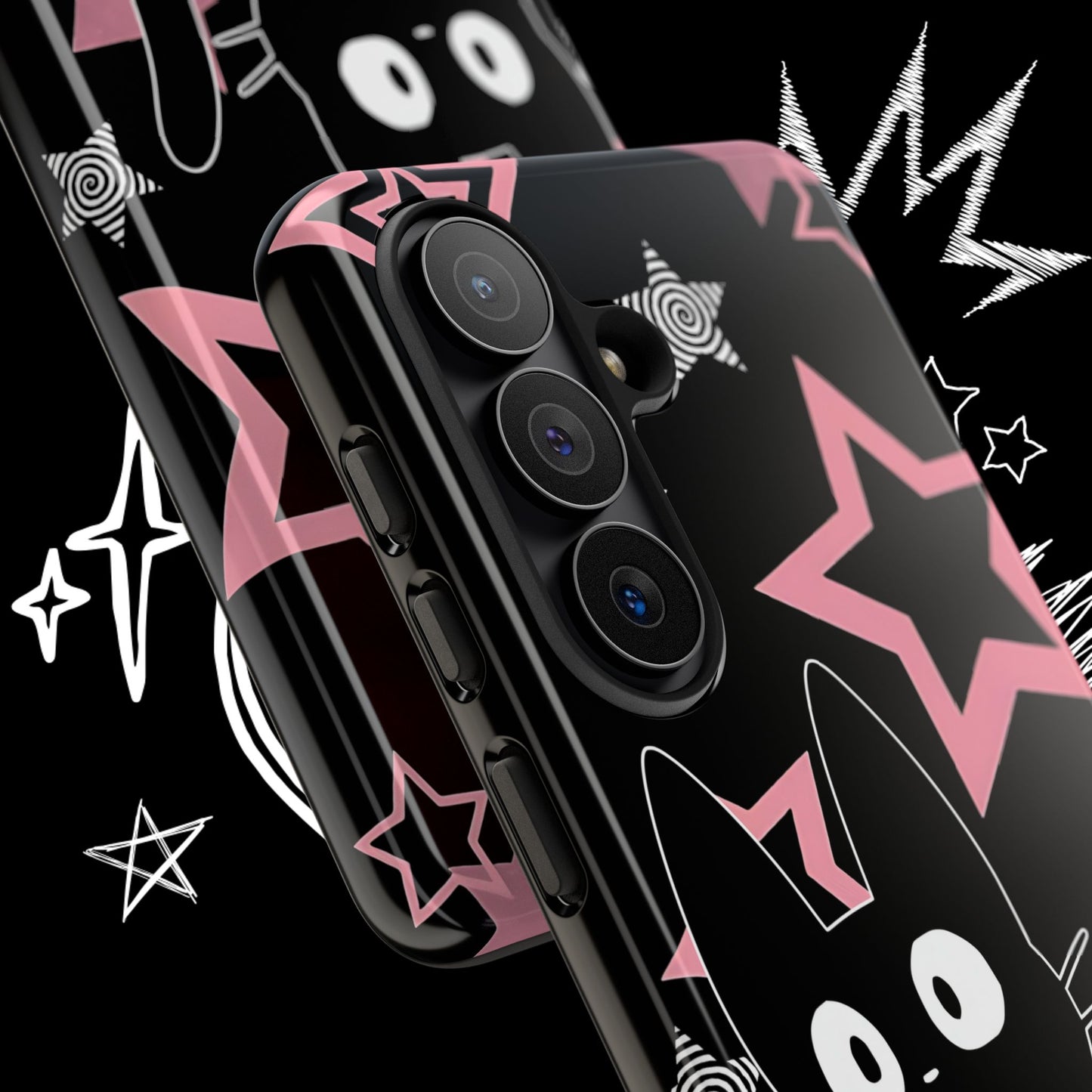Cute Black Cat Phone Case | Kawaii Pastel Goth Design | NekoStyleStudio