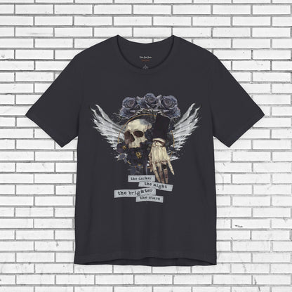 Gothic Skull Shirt - Dark Angel Skeleton Hand Graphic Tee