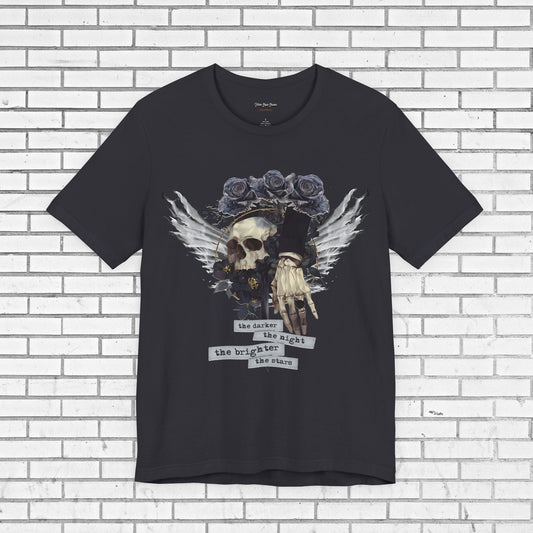 Gothic Skull Shirt - Dark Angel Skeleton Hand Graphic Tee