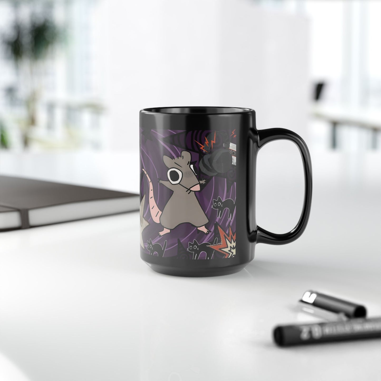 Dark Punk Rat Mug Spooky Cute Gothic Coffee Cup, Alt Art Mug, Emo Grunge Gift, Weirdcore Decor