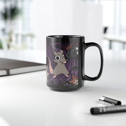 Dark Punk Rat Mug Spooky Cute Gothic Coffee Cup, Alt Art Mug, Emo Grunge Gift, Weirdcore Decor