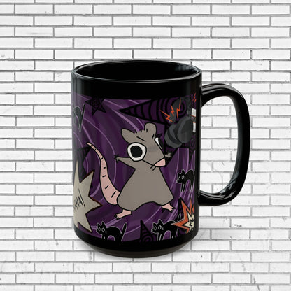 Dark Punk Rat Mug Spooky Cute Gothic Coffee Cup, Alt Art Mug, Emo Grunge Gift, Weirdcore Decor