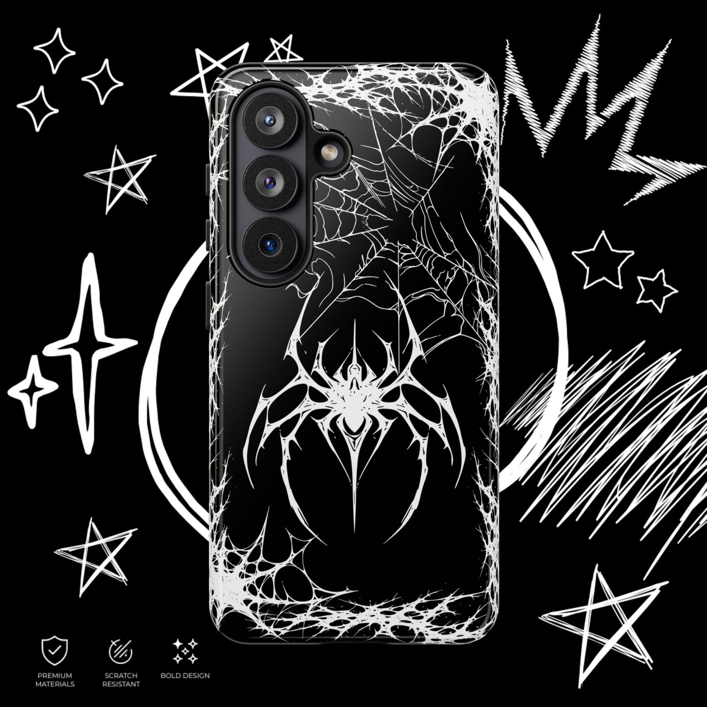 Gothic Spider Phone Case | Dark Aesthetic Web Design | NekoStyleStudio