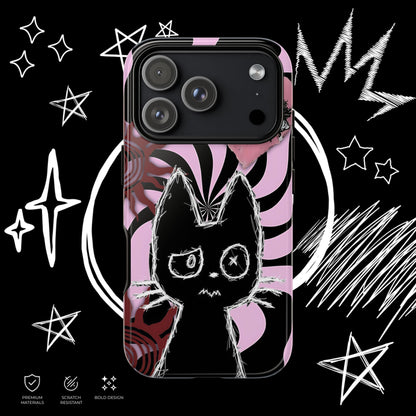 Dark Punk Phone Case | Gothic Kawaii Cat Cover | NekoStyleStudio