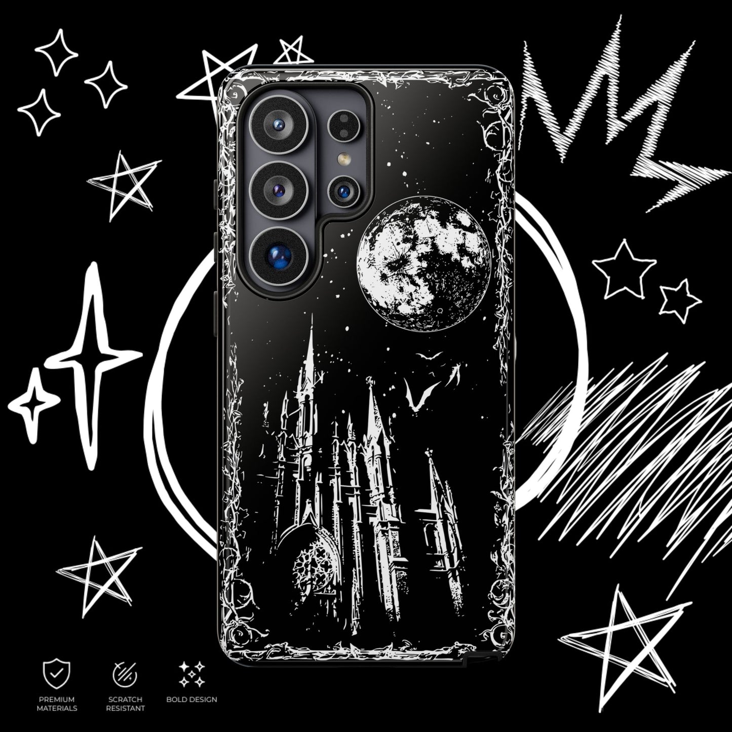 Gothic Cathedral Phone Case | Dark Aesthetic Moon Cover | NekoStyleStudio