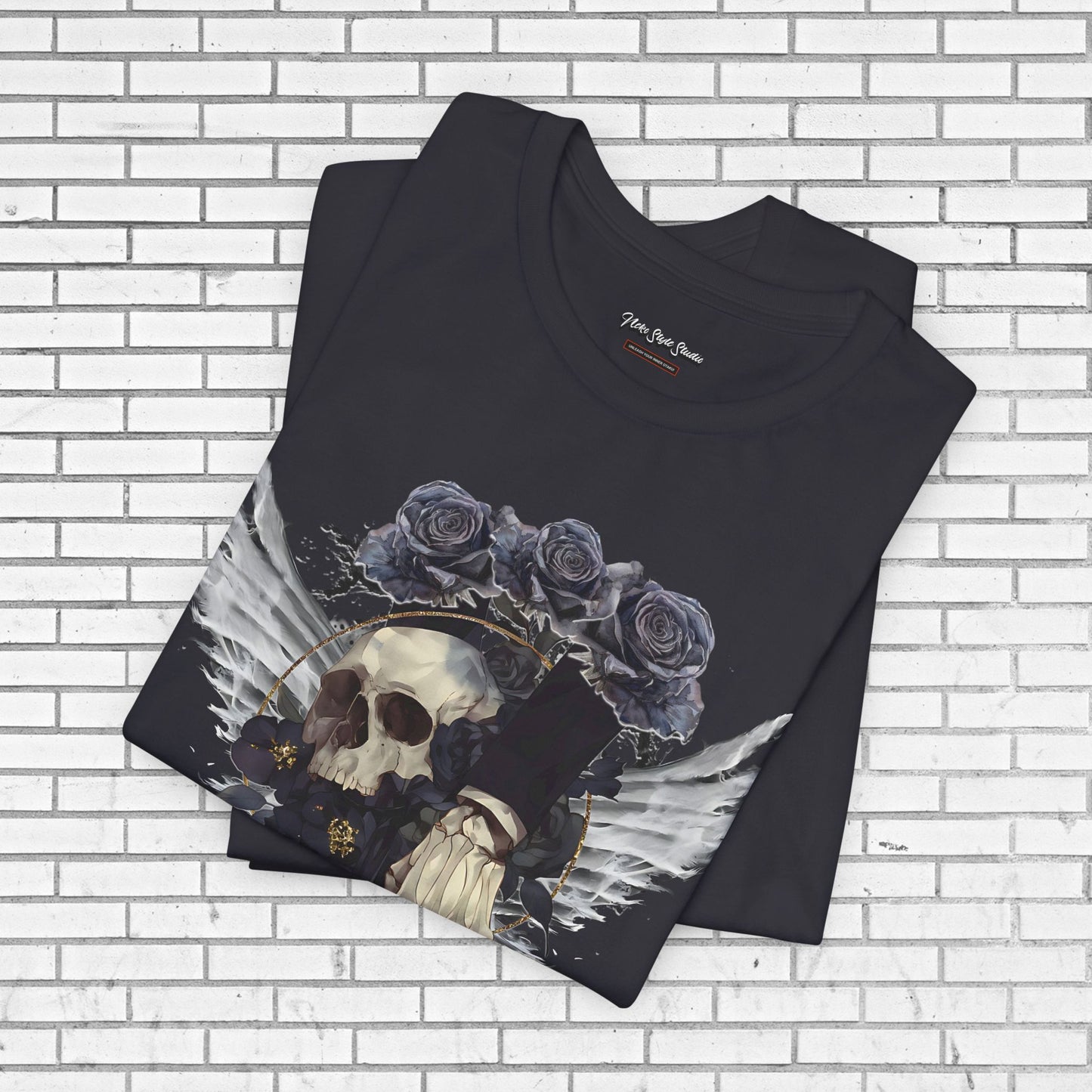 Gothic Skull Shirt - Dark Angel Skeleton Hand Graphic Tee