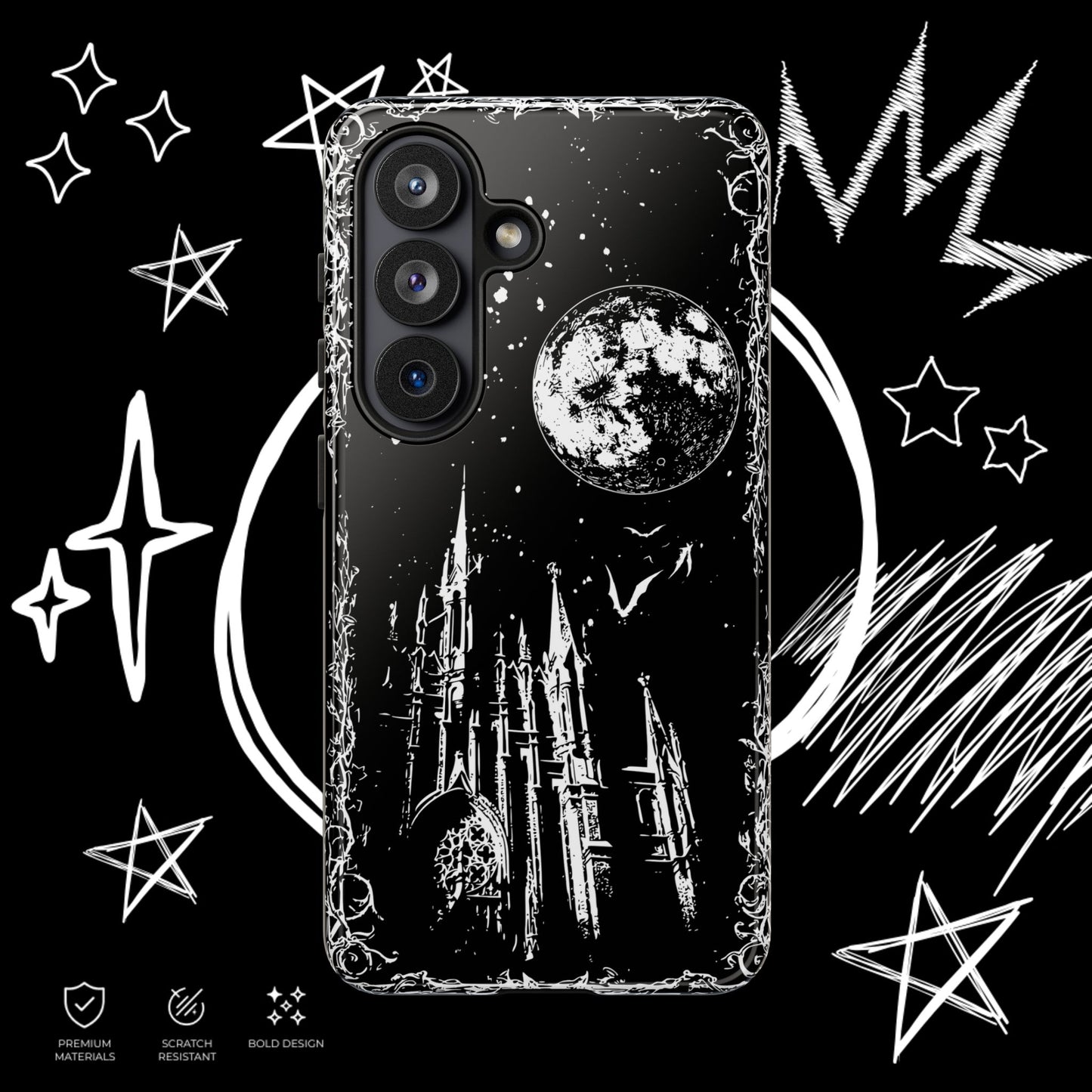 Gothic Cathedral Phone Case | Dark Aesthetic Moon Cover | NekoStyleStudio