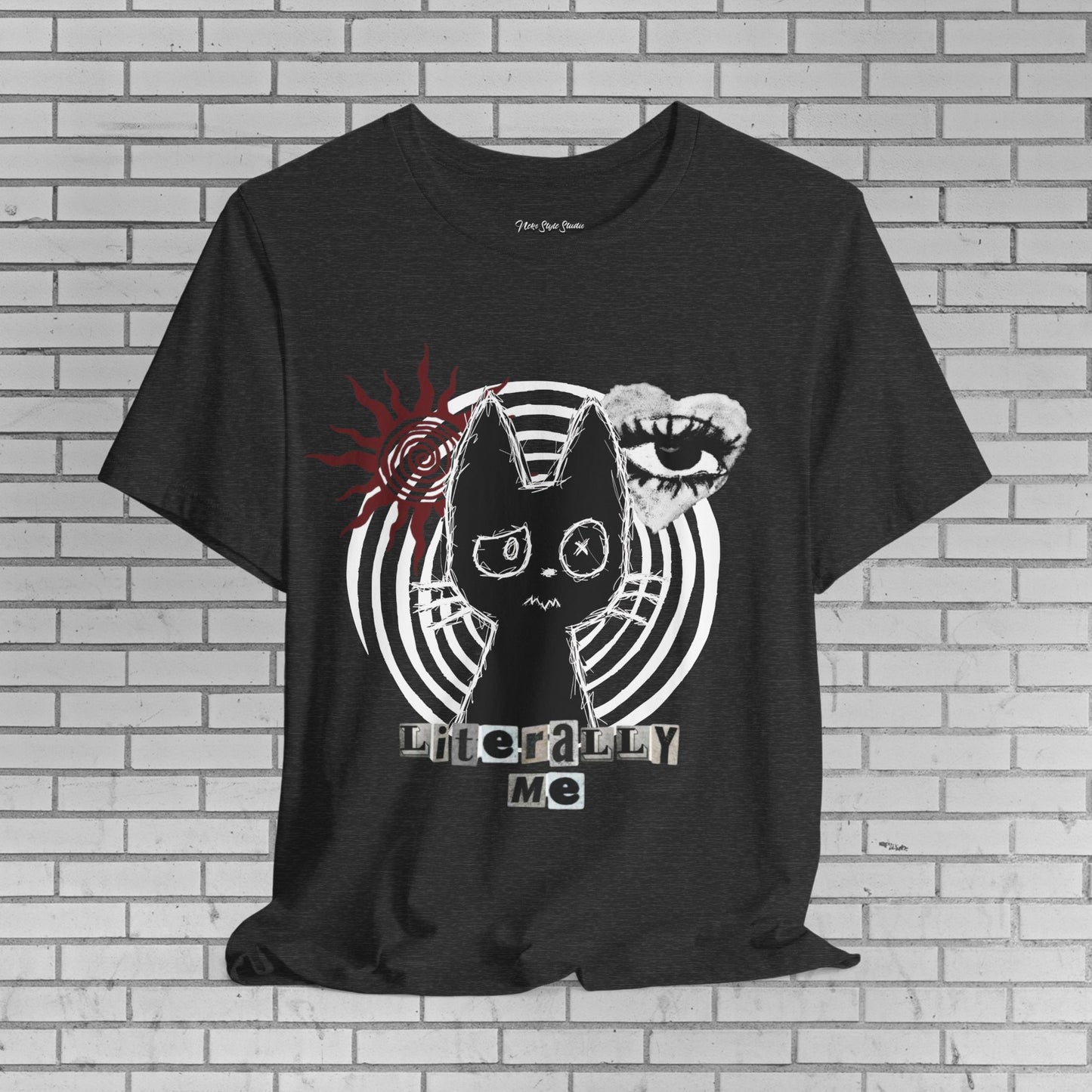 Dark Punk Cat Shirt - Sadcore Aesthetic Grunge Tee