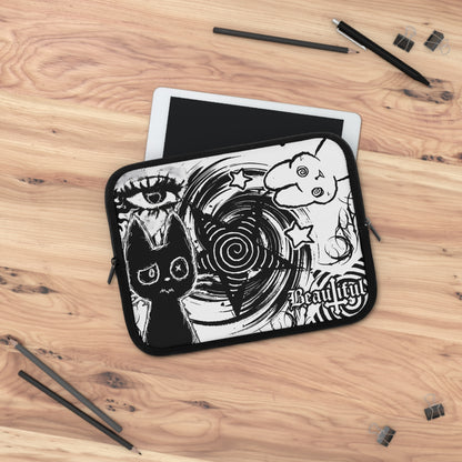 Black and White Cat Laptop Sleeve