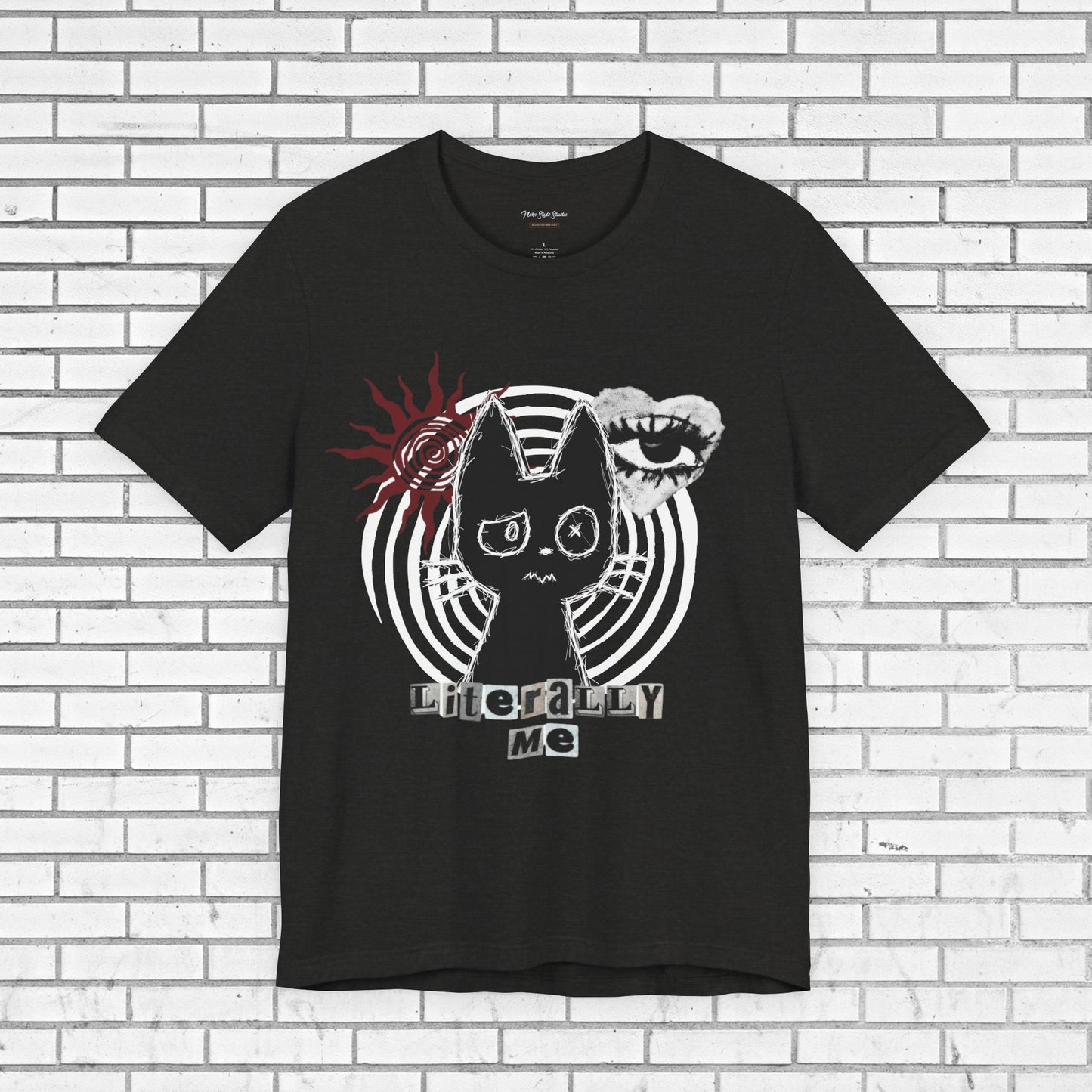 Dark Punk Cat Shirt - Sadcore Aesthetic Grunge Tee